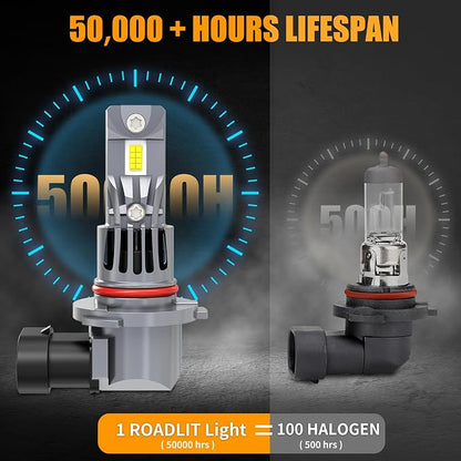 Fit (Year: 2006-2018) Lights Bulbs for Honda Pilot, High Beam Low Beam and Fog Light Bulb Set, 6500K Cool White, 500% Brightness, Plug and Play - 6 Pack