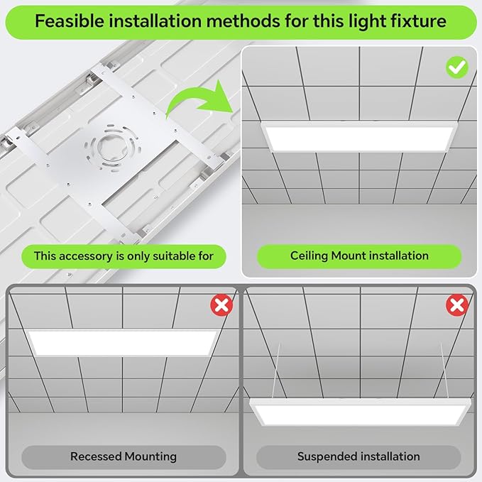 1x4 LED Flat Panel Light, Surface Mount Ceiling Light, 5CCT