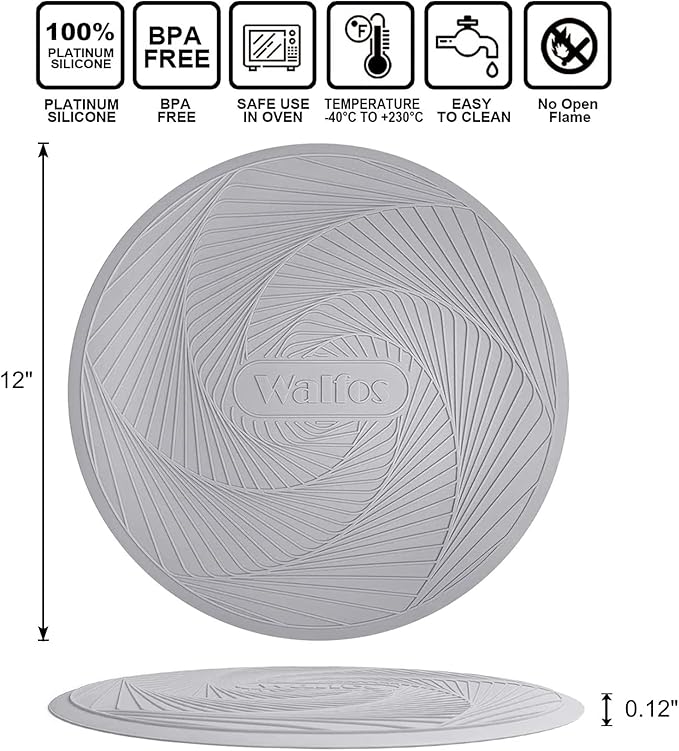 Silicone Microwave Mats, Walfos Heat Resistant Multi-Purpose Microwave Trivet