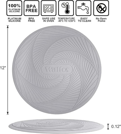 Silicone Microwave Mats, Walfos Heat Resistant Multi-Purpose Microwave Trivet