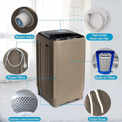Anukis Fully Automatic Washing Machine, 13 lbs Capacity Compact Laundry Washer