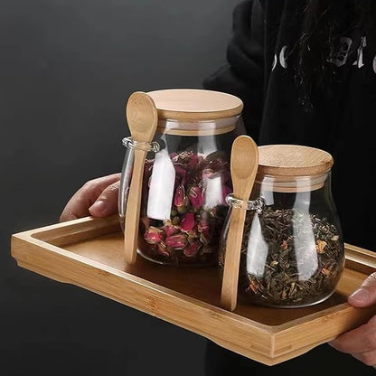 Airtight glass jar storage container