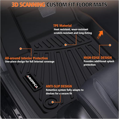 All Weather Car Floor Mats Cargo Liner with Backrest Mat for 2025 Ford Expedition Max 7 Seats, TPE Rubber Liners Full Set Automotive Mats for 2025 Expedition Max Accessories