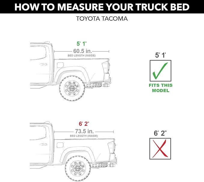 RealTruck TruXedo Lo Pro Soft Roll Up Truck Bed Tonneau Cover | 555901 | Fits 2005 - 2015 Toyota Tacoma 5' Bed (60.3")