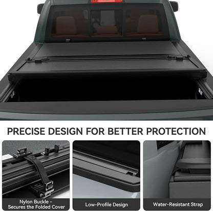AUTOSAVER88 Low-Profile Hard Tri Fold Truck Bed Tonneau Cover Fit for Dodge Ram 1500 2009-2024 (19-24 Classic), Fit for Dodge Ram 2500 3500 2010-2026 with 6.4ft Bed Without Rambox