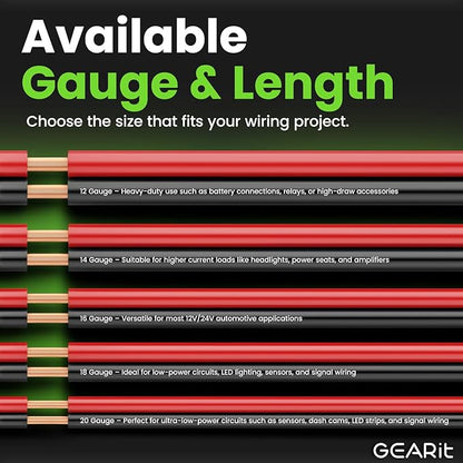 GEARit 16 Gauge Wire GPT Automotive Primary Bonded Wire -2 Conductor CCA