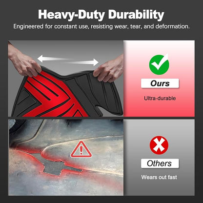 Floor Mats Fit for 10th Gen Honda Accord 2022 2021 2020 2019 2018 Sedan (Gasoline & Hybrid), All Weather Rubber Custom Fit Anti-Slip Floor Liners,1st & 2nd Row, Black & Red