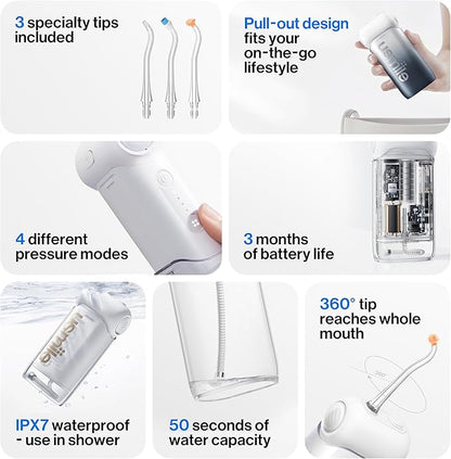 usmile C10 Portable Water Flosser – Travel-Friendly, 95-Day Battery, 4 Modes