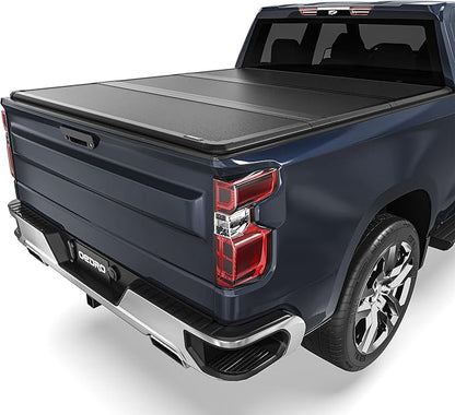 OEDRO FRP Hard Tri-fold Truck Bed Tonneau Cover Compatible with 2019-2026 Chevy Silverado 1500 / GMC Sierra 1500 New Body Style, 5.8 Feet Bed w/o Multi-Flex Tailgate