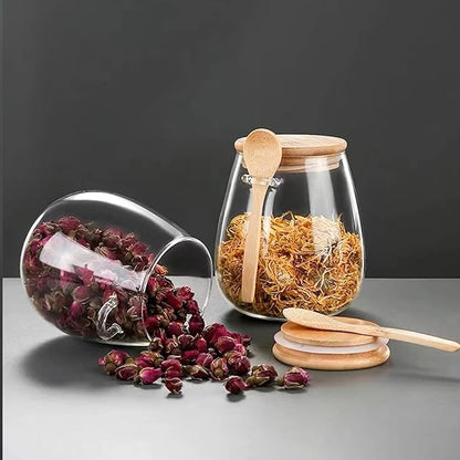Airtight glass jar storage container