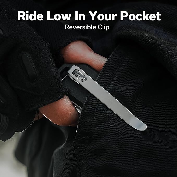 CIVIVI Neurohaptic Pocket Knife for EDC, Folding Knife with 3.74'' Nitro-V Blade G10 Handle, Reversible Clip, Gift for Men Women C23080-2