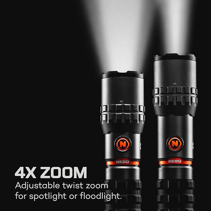 NEBO SLYDE King 2K Flashlight | 2000 Lumens, 7 Light Modes, Rechargeable COB Work Light & LED Flashlight, Magnetic Base, Waterproof, Great for Camping & Hunting, Includes USB-C Charging Cable