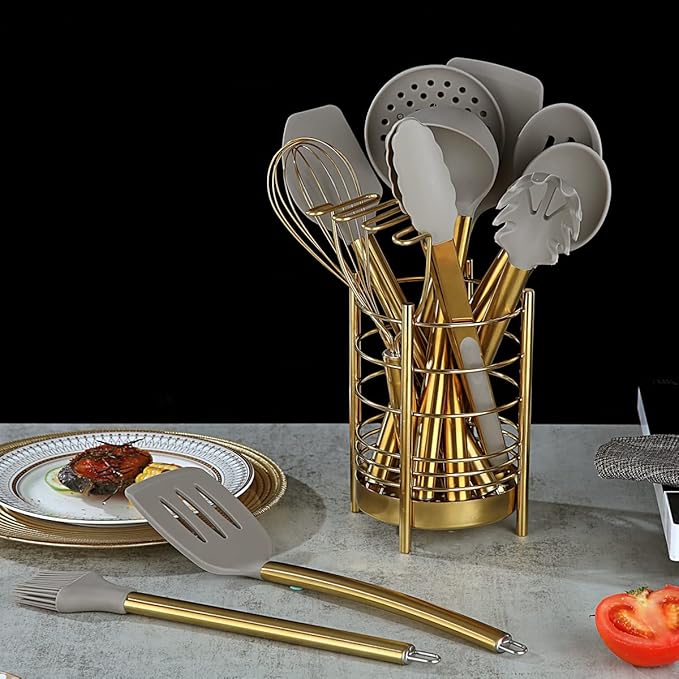 Gold Kitchen Utensils Set, Berglander 38 Pieces Non-stick Silicone Cooking