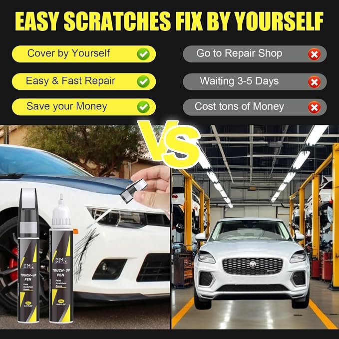 XNA Eiger Grey(2409/1DF/LRA) for Jaguar Touch Up Paint, 2 in 1 Car Scratch Remover with Pen Tip and Brush, Exact Color-Matched for Car Paint Scratch Repair, Quick & Easy Fix Chips and Nicks