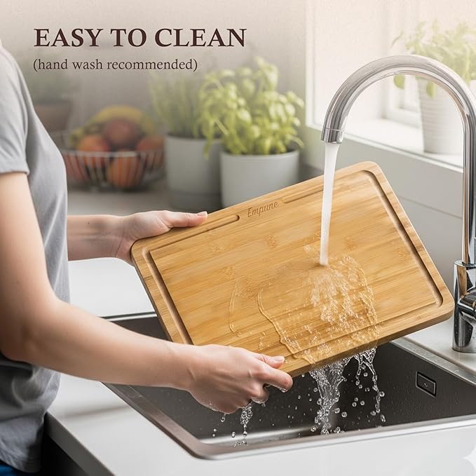 Empune Bamboo Cutting Board Set, Wood Cutting Boards
