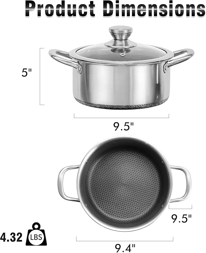 AuFranc™ Hybrid Nonstick 6 Quart Stainless Steel Stockpot