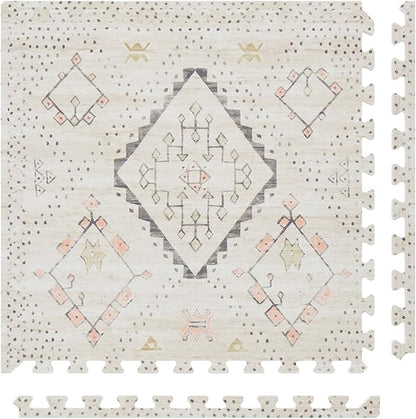 House of Noa Baby Play Mat – 4x8 Oat Ula – Set of 8 Tiles – Cushioned EVA Foam Play Mat for Floor, Soft Interlocking Baby Crawling Mats for Hard Floors