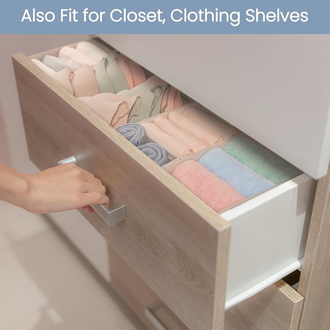 Criusia Drawer Organizer Clothes, 24 Pack Underwear Drawer Organizers, Foldable