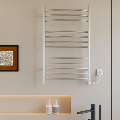 HEATGENE Towel Warmer Wall Mount Electric Plug-in/Hardwired Heated Towel Rack