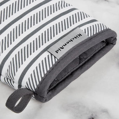 KitchenAid Albany Mini Oven Mitt 2-Pack Set, Charcoal Grey