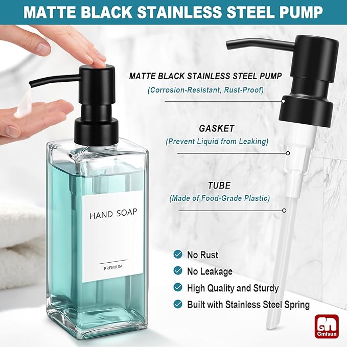 GMISUN Glass Soap Dispenser