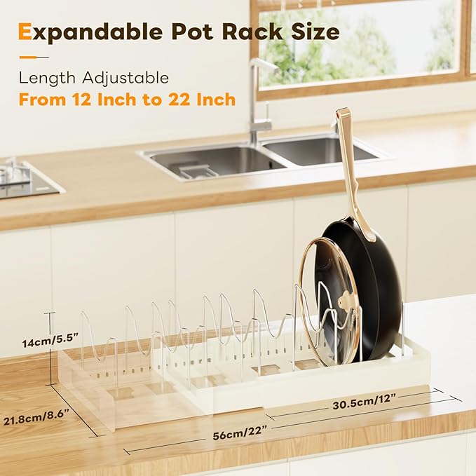 Dayacoco Pot and Pan Organizer, Expandable Pot Organizers Inside Cabinet