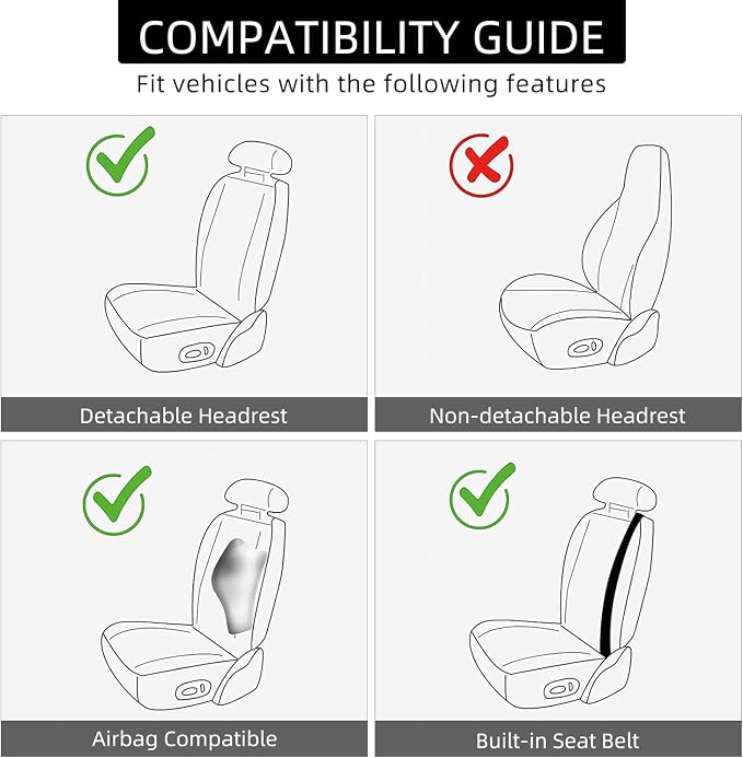 BEITK 2 Pack Leather Front Car Seat Covers, Universal Sideless Car Seat Protectors with Storage Pocket and Seat Belt Pads, Waterproof Automotive Seat Cover for Cars Trucks SUV(Purple)