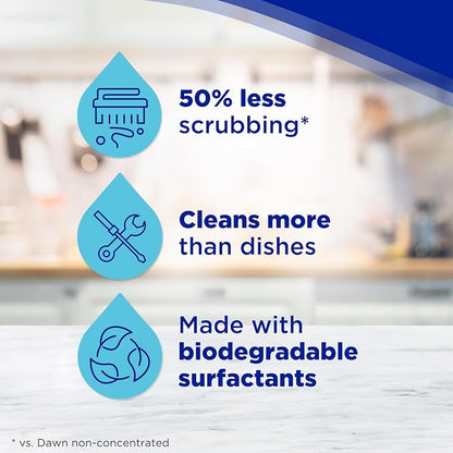Dawn Free&Clear EZ-Squeeze Dish Soap Dishwashing Liquid Lemon 3*24.3 Fl Oz | Removes up to 99% of grease and food residue. EZ-Squeeze bottle. Biodegradable surfactants. Gentle on skin.