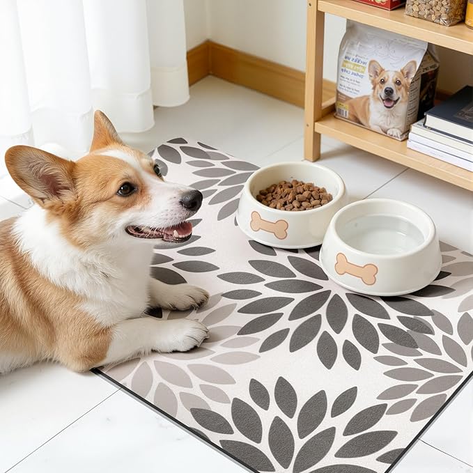 Findosom Floral Dish Drying Mat, Cuttable Drying Mat