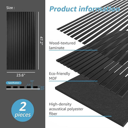 Art3d 2 Wood Slat Acoustic Panels
