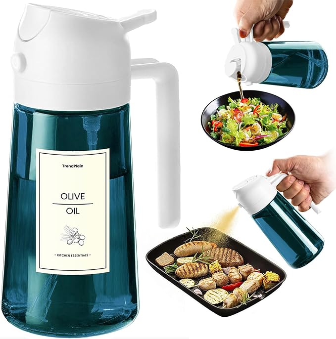 TrendPlain 16oz/470ml Blue Glass Olive Oil Sprayer