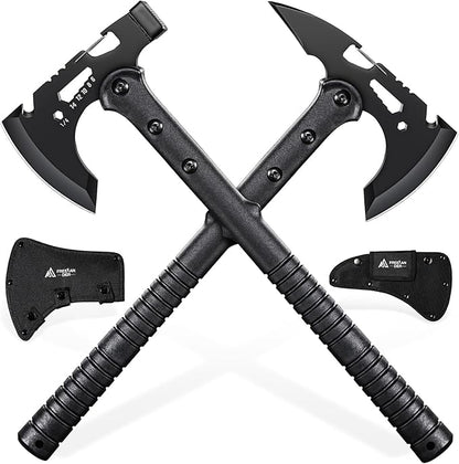 Freelander Tactical Axe 2 Pack, Sharp Tomahawk with Sheath, Portable Tomahawk with Clip and Bottle Opener, Durable Survival Hatchet for Emergency, Hiking and Camping