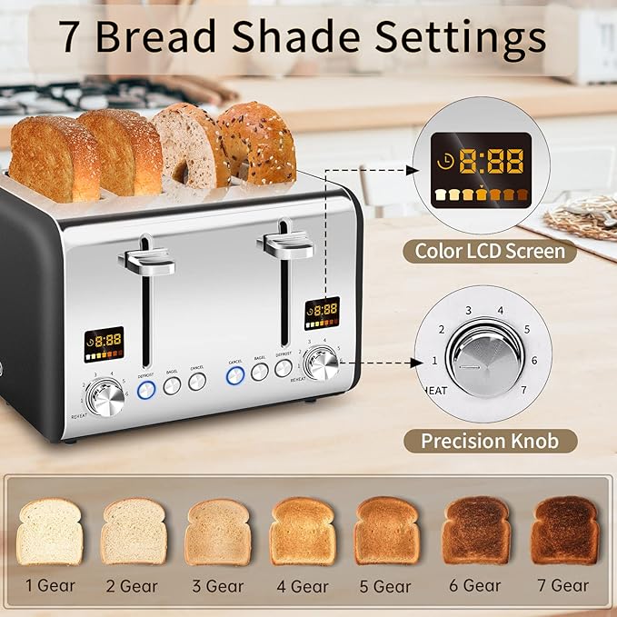 SEEDEEM 4 Slice Stainless Toaster