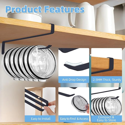 Tumbler Lid Organizer, 2 Pack for Yeti Lid Organizer, Space Saving Water Bottle