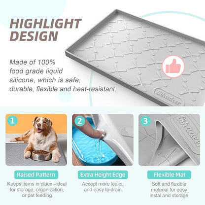 SIKADEER 28" x 19" Under Sink Mat Waterproof, Silicone Mat Kitchen Drawer Shelf