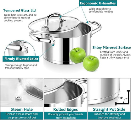 P&P CHEF 6 Quarts Cooking Stock Pot