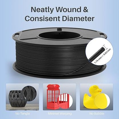 ELEGOO 250g Rapid PLA Plus Filament 1.75mm Bundle, 8 Colors PLA+ 3D Printer