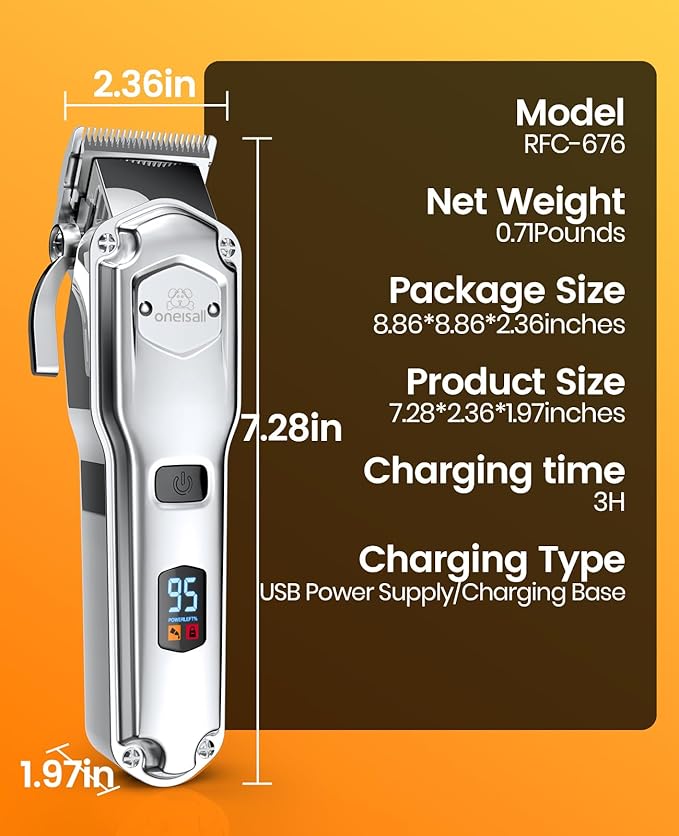 oneisall Professional Dog Grooming Clippers: Cordless Rechargeable Thick Hair