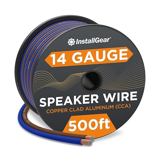 InstallGear 14 Gauge Speaker Wire Cable, 14 AWG Speaker Wire Cable, True Spec