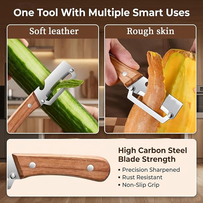 2 Pack Multifunctional Vegetable Peeler, 2-in-1 Kitchen Peeler