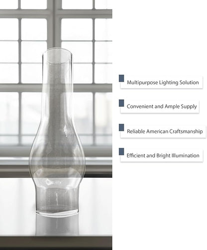 Light of Mine: 1.625" X 6.5" Oil Lamp Replacement Chimney - Clear Smooth Top Borosilicate Chimney (1 5/8" x 6 1/2")