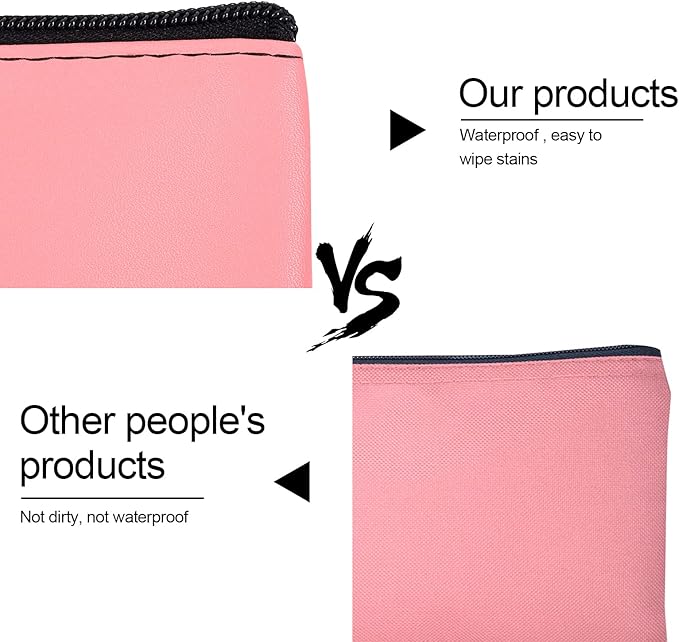2 Pieces Money Bags with Zipper, 11x6.1 inch Money Pouch, Bank Bag, Cash Bag, Check Wallet, Cosmetics(pink)