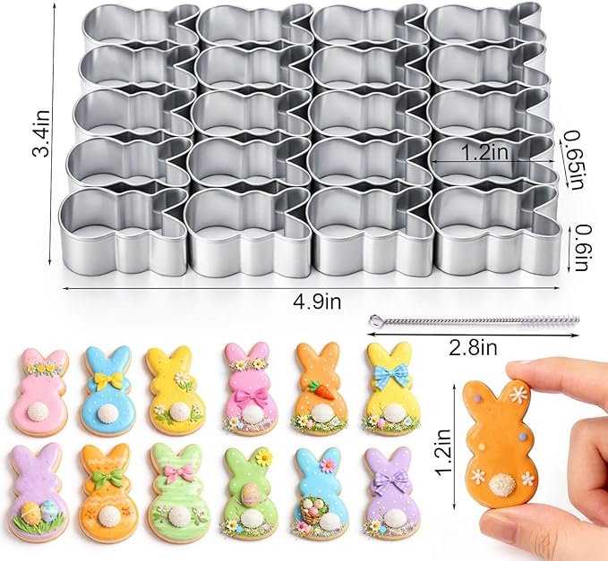 AIERSA Mini Bunny Cookie Cutter, Small Easter Cookie Cutters, 1.2 Inch Tiny