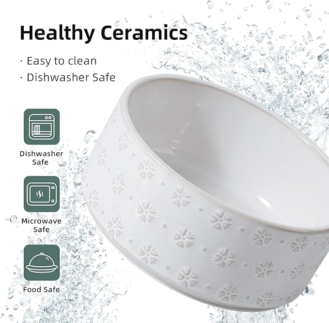 7.3inch Ceramic Raised Double Bowls Set