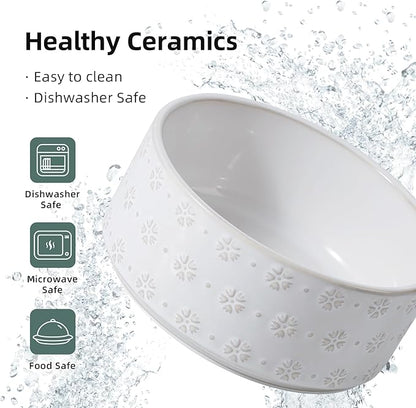 7.3inch Ceramic Raised Double Bowls Set