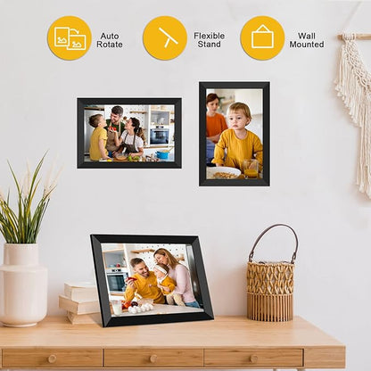 FRAMEO Digital Photo Frame WiFi 32GB 10.1 Inch 1280x800 IPS Touch Screen