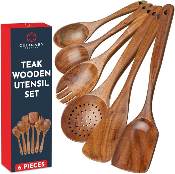 Teak Wooden Utensil Set 6-Piece