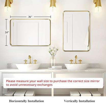 Fabuday Gold Mirror Bathroom Wall