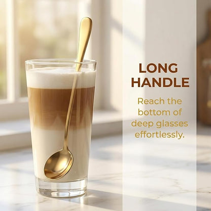 Espresso Spoons Long Handle, Round Tip Demitasse Spoon
