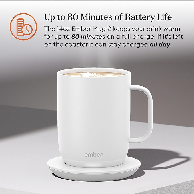 Ember Temperature Control Smart Mug 2, 14 Oz, App-Controlled Heated Coffee Mug